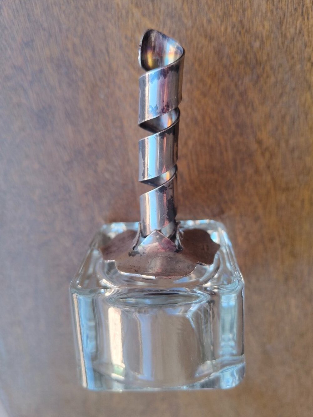 Sterling and Glass Pen Holder